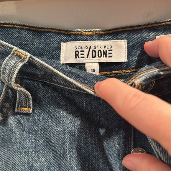 RE/DONE x Solid & Striped Original Cut-off Button Fly High Rise Denim Shorts 30 - Picture 2 of 5